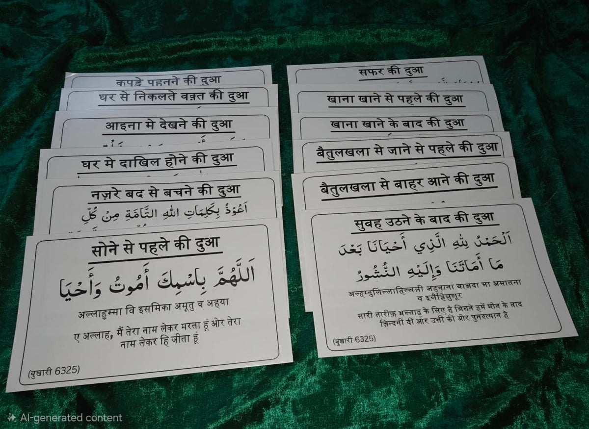 YAQIN | Hindi Dua Stickers (12 dua in a set)